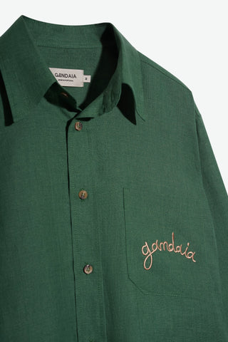 GREEN EMBROIDERED LONG SLEEVE SHIRT