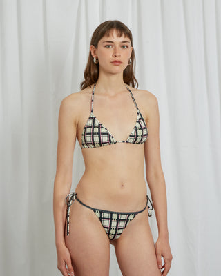 TARTAN BIKINI TOP BEIGE