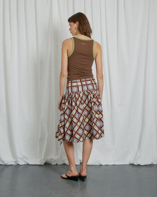 TARTAN MIDI SKIRT