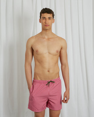 PINK VICHY SWIM SHORTS