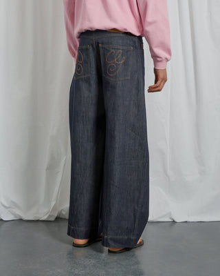 DENIM BARREL TROUSERS