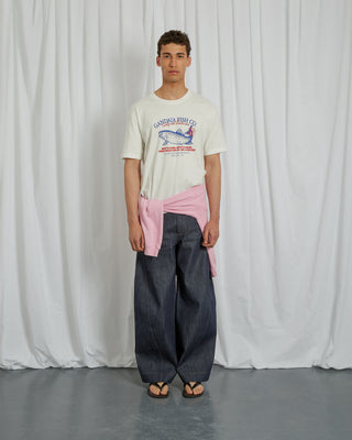 DENIM BARREL TROUSERS