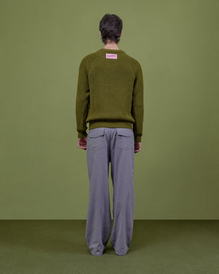 MOSS GREEN WOOL SWEATER