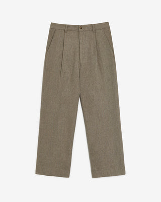 PRE-ORDER: WOOL PLEATED TROUSERS PIGEON GREY