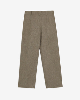 PRE-ORDER: WOOL PLEATED TROUSERS PIGEON GREY