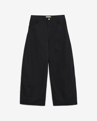 BLACK BARREL TROUSERS