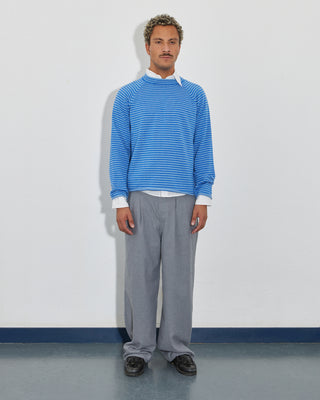 BLUE STRIPED WOOL SWEATER