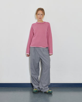 PINK STRIPED WOOL SWEATER