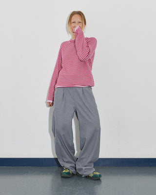 PINK STRIPED WOOL SWEATER