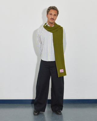 MOSS GREEN WOOL SCARF