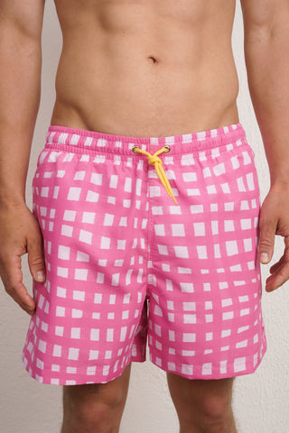 LATTICE SWIM TRUNKS PINK
