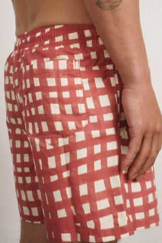 LATTICE SWIM TRUNKS BROWN