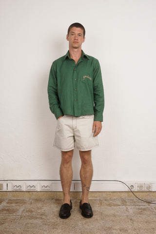 GREEN EMBROIDERED LONG SLEEVE SHIRT