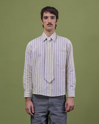 YELLOW & BLUE STRIPED TIE