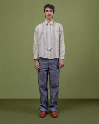 YELLOW & BLUE STRIPED SHIRT