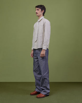 YELLOW & BLUE STRIPED TIE