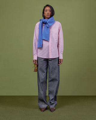 PINK & BLUE STRIPED SHIRT