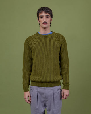 MOSS GREEN WOOL SWEATER
