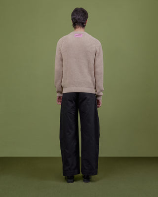 BLACK BARREL TROUSERS