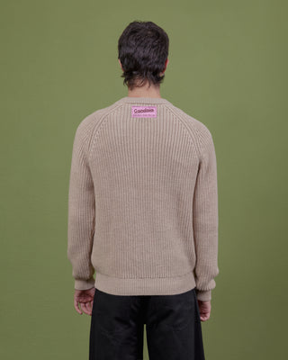 BEIGE WOOL SWEATER