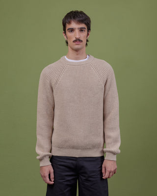 BEIGE WOOL SWEATER