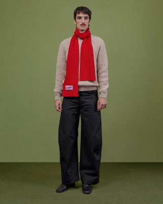 RED WOOL SCARF