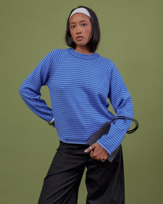 BLUE STRIPED WOOL SWEATER