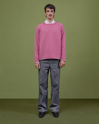 PINK STRIPED WOOL SWEATER
