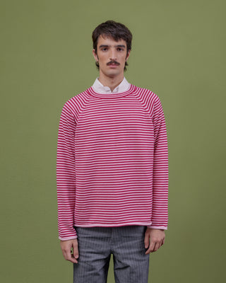PINK STRIPED WOOL SWEATER