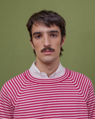 PINK STRIPED WOOL SWEATER