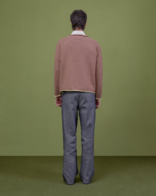 YELLOW & PLUM STRIPED WOOL SWEATER