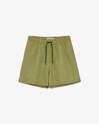GREEN VICHY SWIM SHORTS