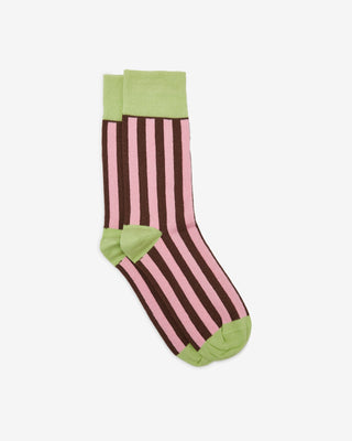 PINK & BROWN STRIPED SOCKS