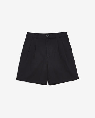 BLACK PLEATED SHORTS