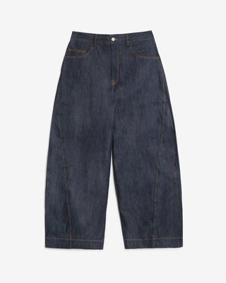 DENIM BARREL TROUSERS
