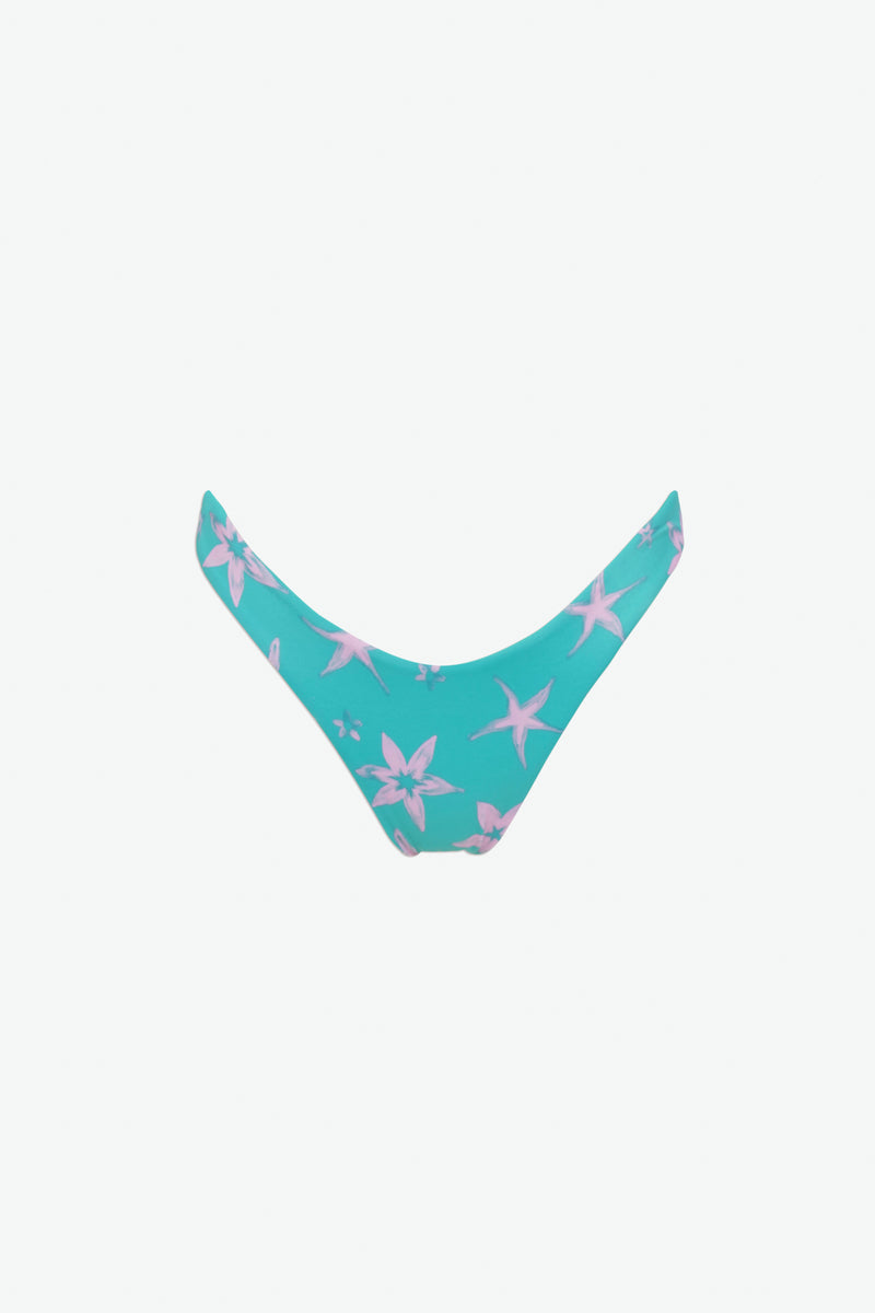 FLORAL BIKINI BOTTOM AQUA