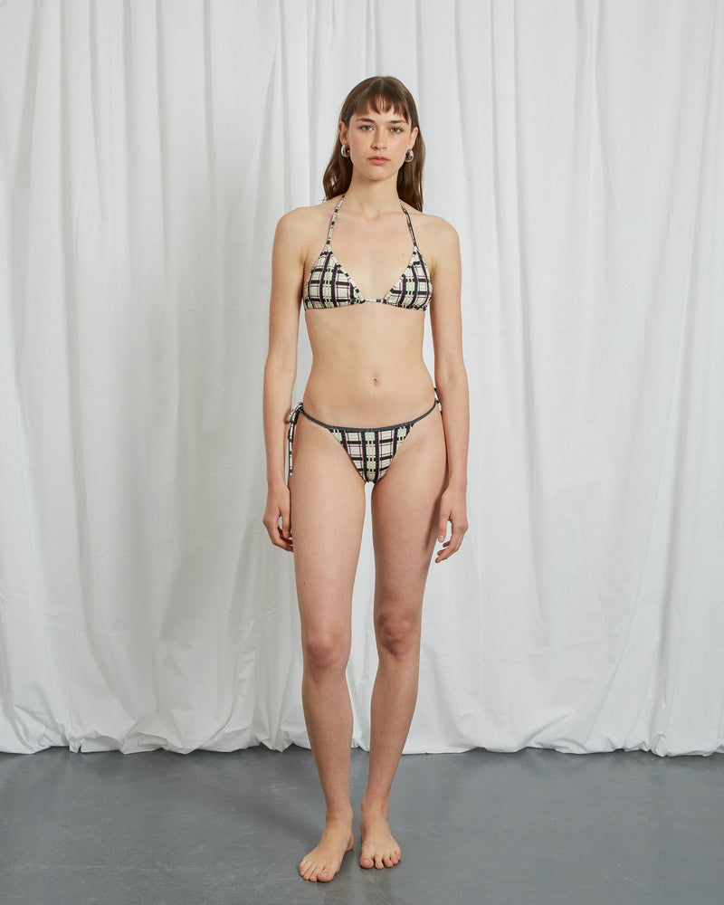 TARTAN BIKINI TOP BEIGE