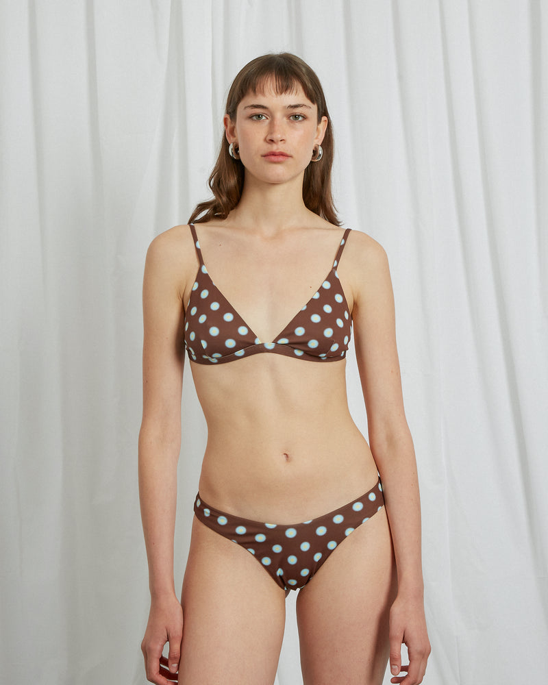 POLKA DOT BIKINI BOTTOM BROWN