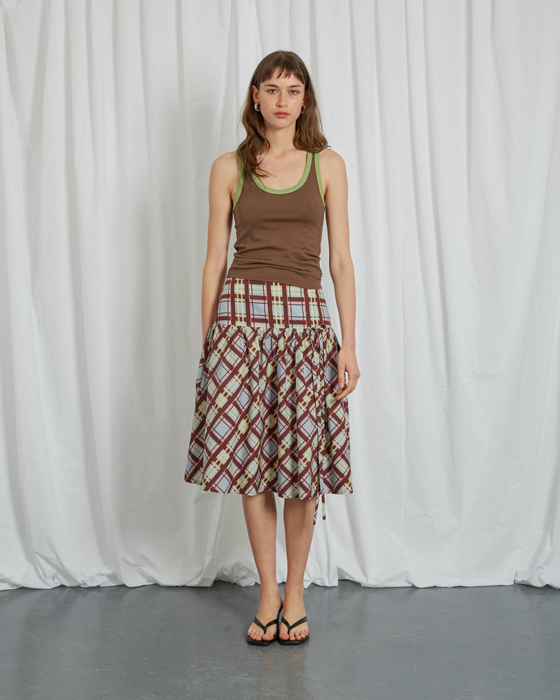 TARTAN MIDI SKIRT