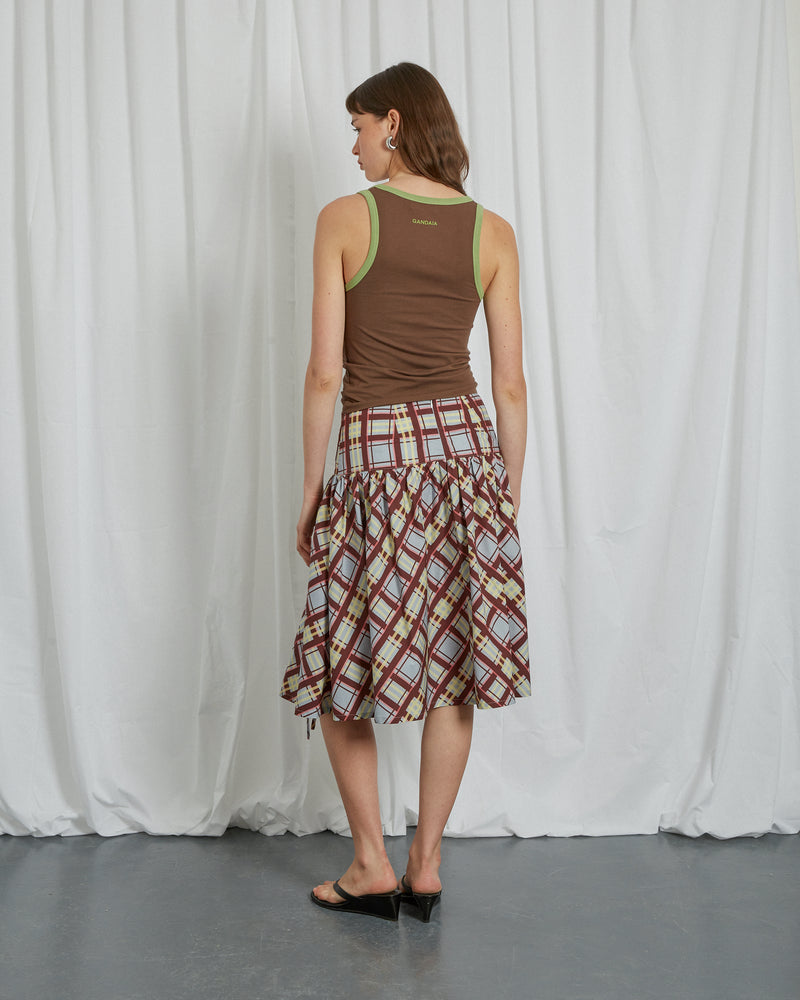 TARTAN MIDI SKIRT