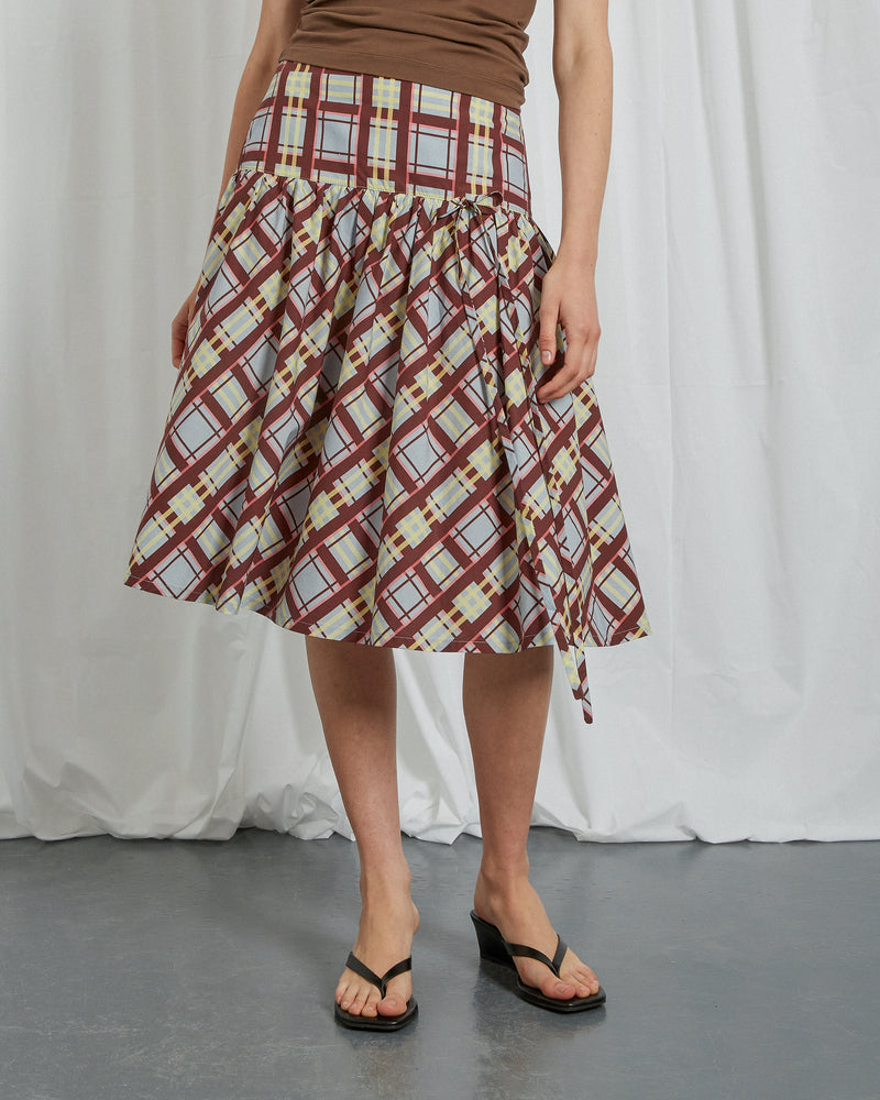 TARTAN MIDI SKIRT