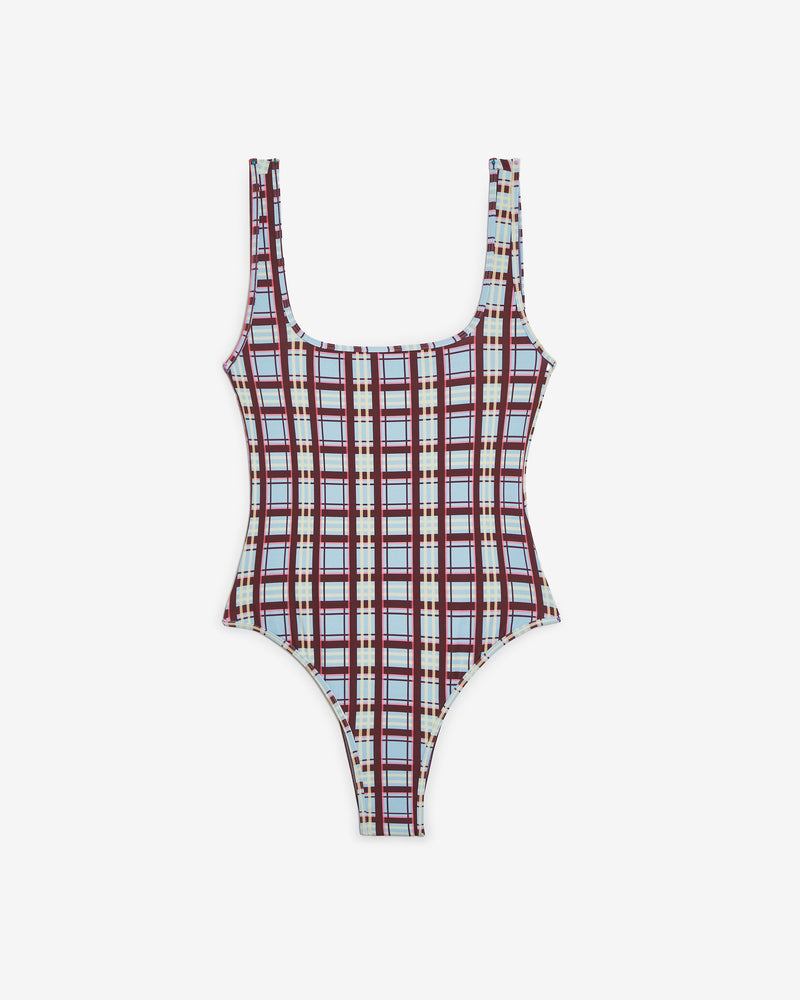 TARTAN SWIMSUIT BLUE