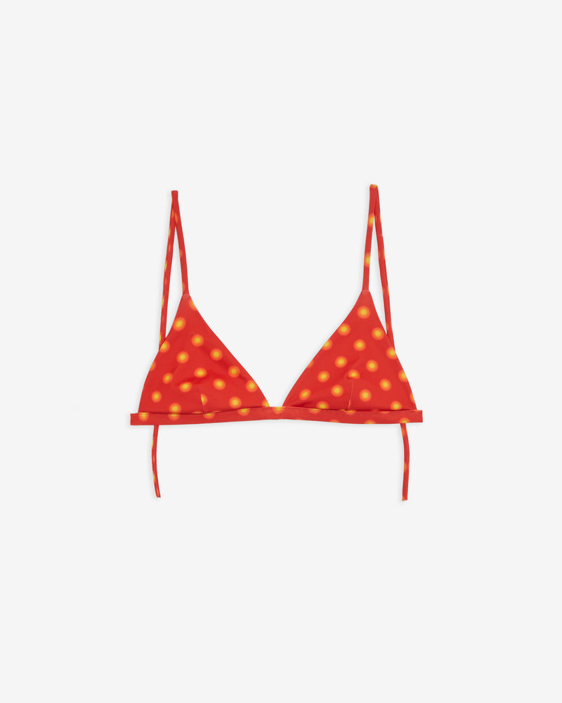 POLKA DOT BIKINI TOP RED
