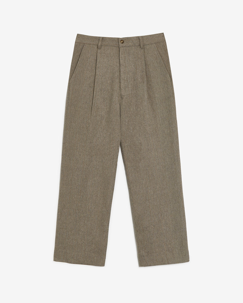 WOOL PLEATED TROUSERS PIGEON GREY