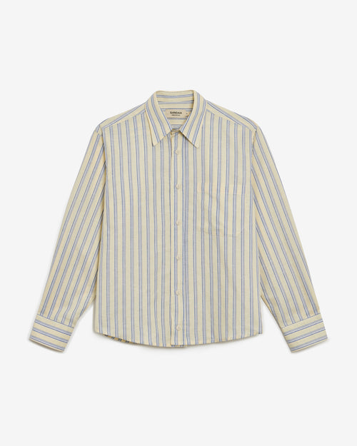 YELLOW & BLUE STRIPED SHIRT