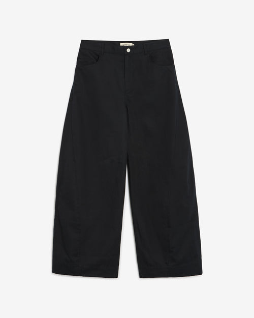 BLACK BARREL TROUSERS