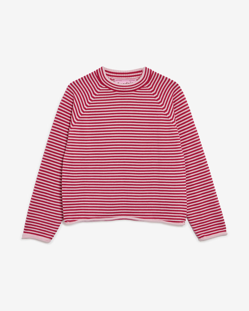 PINK STRIPED WOOL SWEATER