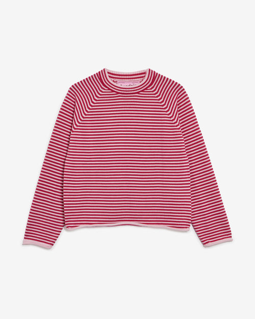 PINK STRIPED WOOL SWEATER