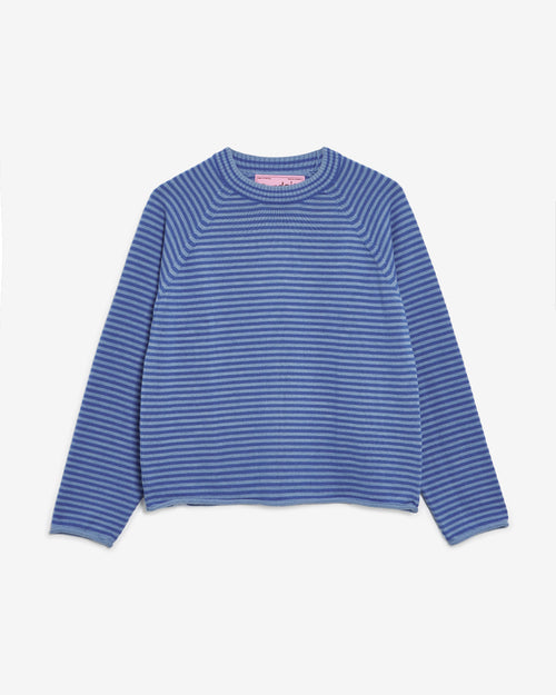 BLUE STRIPED WOOL SWEATER