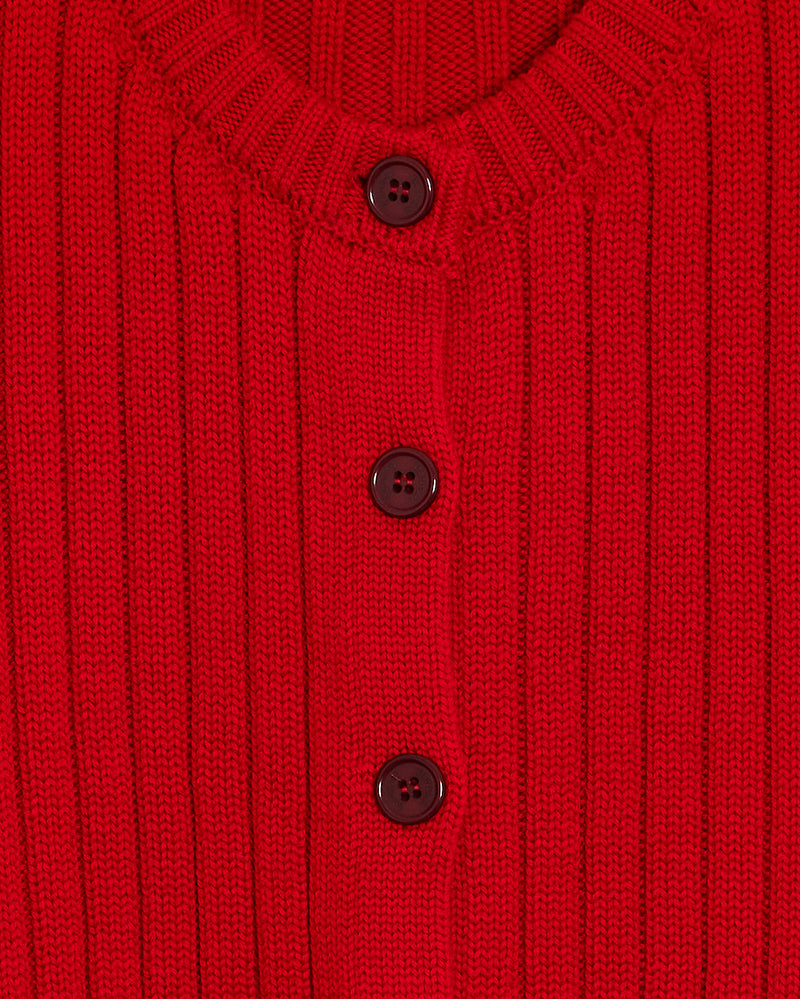 RED WOOL CARDIGAN